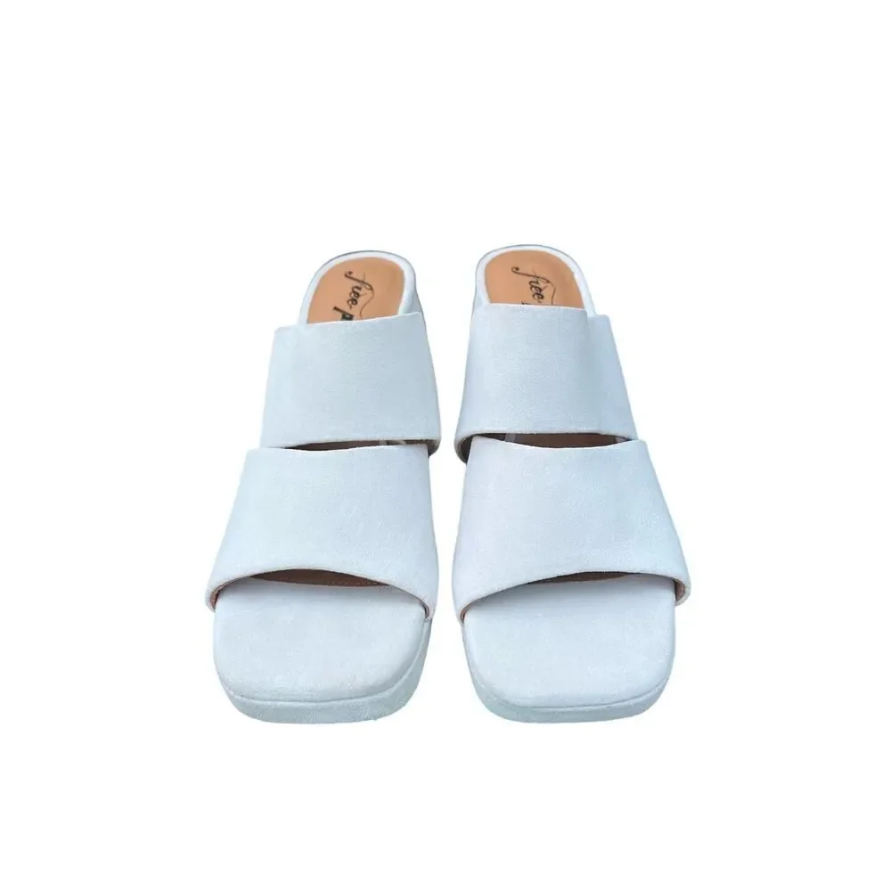 Free People NWOT Love Is Everywhere Platform Sandal Salt Gray Size 38.5 US 8.5